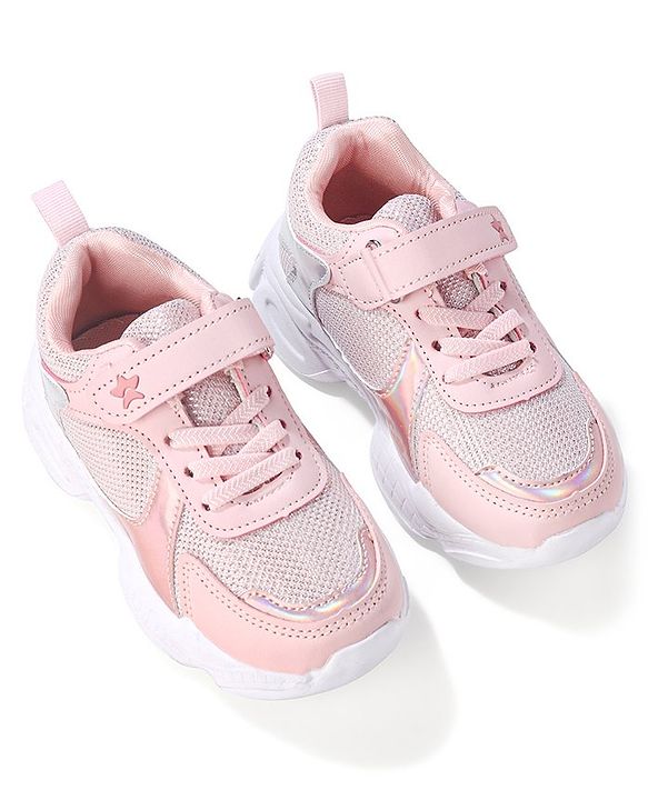 Cute Walk by Babyhug Sneaker Shoes With Velcro Closure - Pink