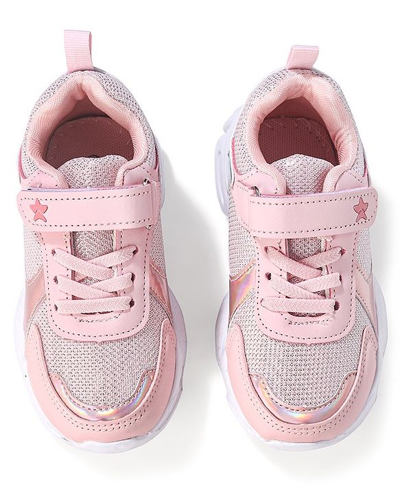 Cute Walk by Babyhug Sneaker Shoes With Velcro Closure - Pink