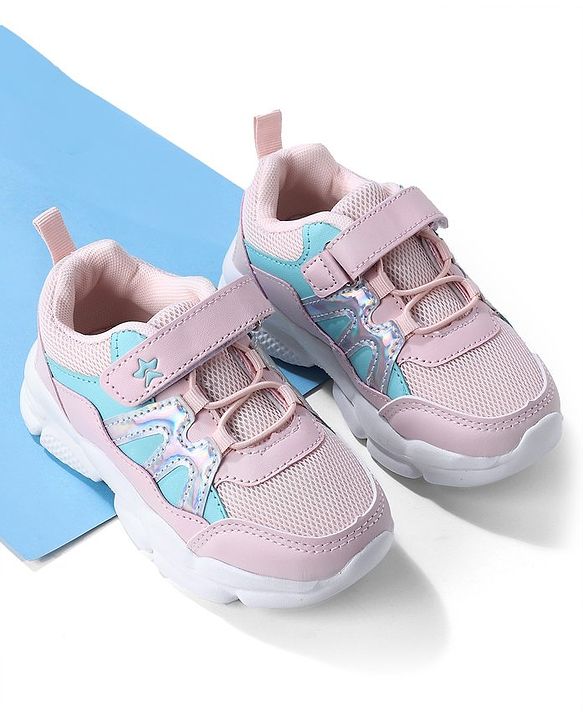 Cute Walk by Babyhug Sneakers With Velcro Closure  - Pink