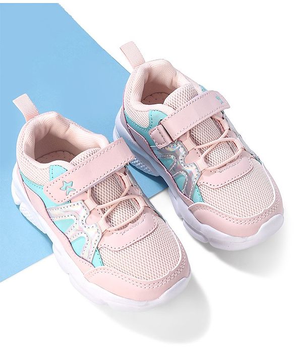 Cute Walk by Babyhug Sneakers With Velcro Closure  - Pink