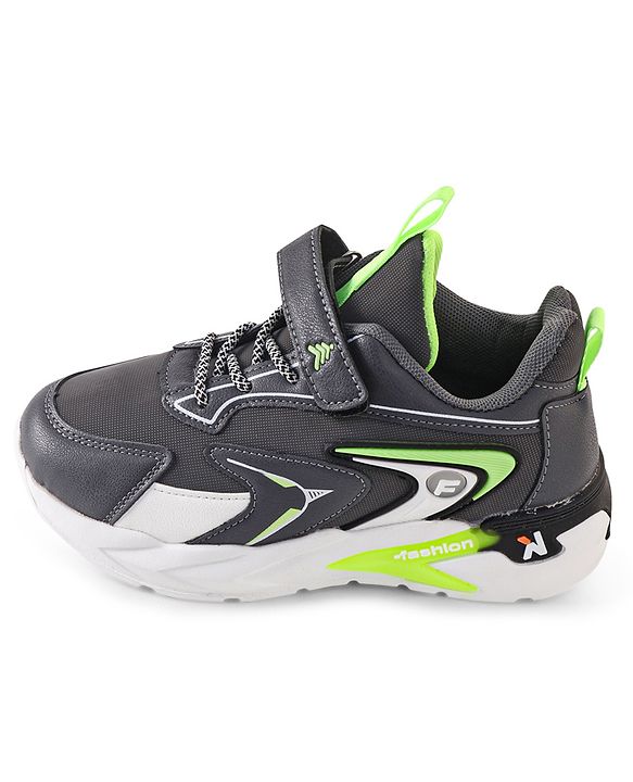 Pine Kids Sneakers Shoes with Velcro Closure- Dark Grey