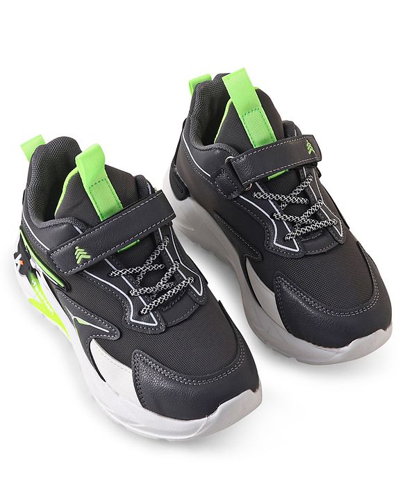Pine Kids Sneakers Shoes with Velcro Closure- Dark Grey
