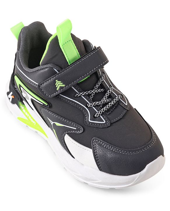 Pine Kids Sneakers Shoes with Velcro Closure- Dark Grey