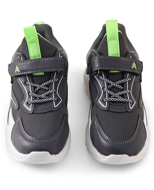 Pine Kids Sneakers Shoes with Velcro Closure- Dark Grey