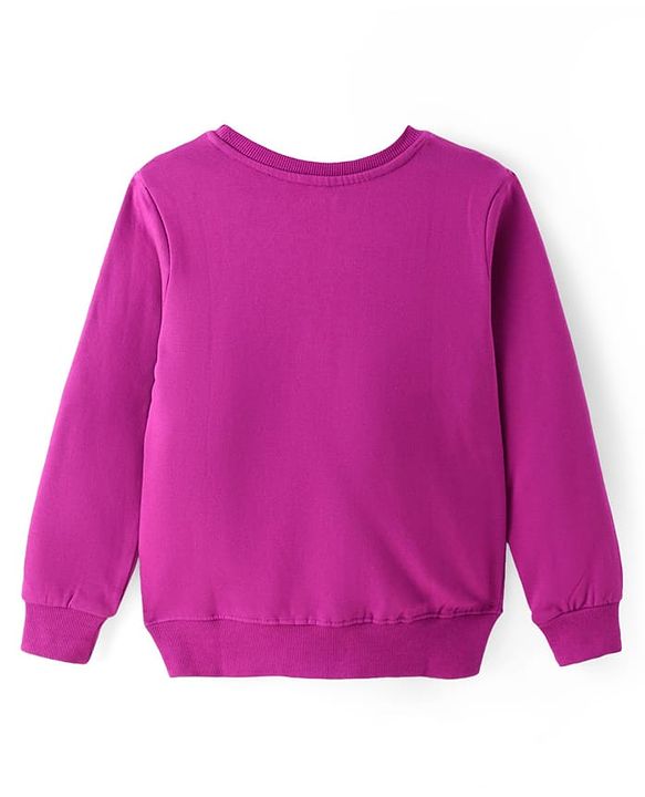 Pine Kids Cotton Knit Full Sleeves Sweatshirt With Floral Print - Purple