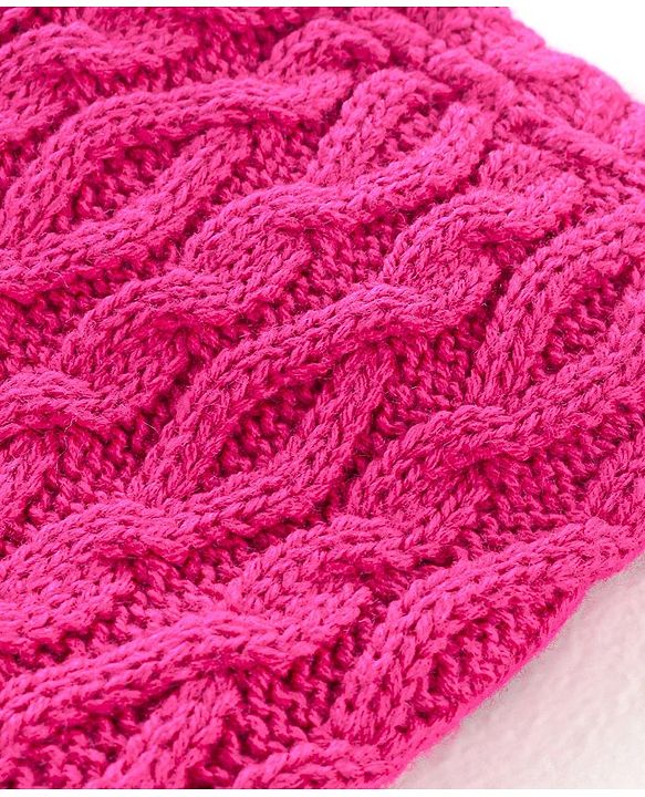 Babyhug Fleece Knit Full Length Woollen Pants With Cable Knit Design - Purple