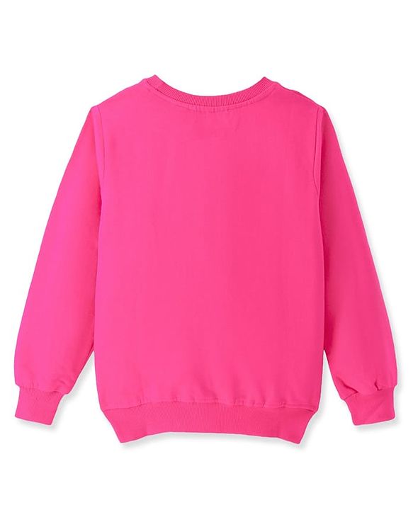Pine Kids Cotton Knit Full Sleeves Sweatshirts With Text Print - Dark Pink