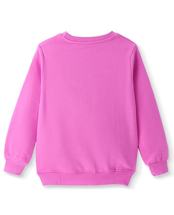 Pine Kids Cotton Knit Full Sleeves Sweatshirt With Text Print - Pink