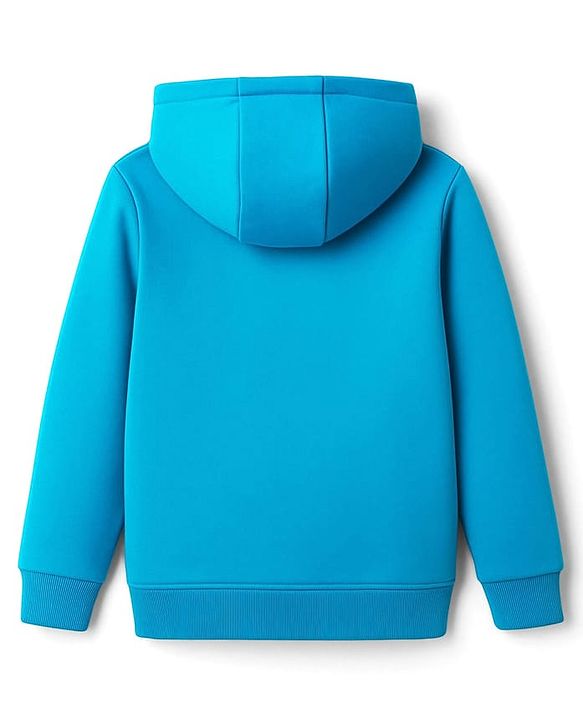 Pine Kids Cotton Knit Full Sleeves Hooded Sweatshirt with Cyborg Print - Blue