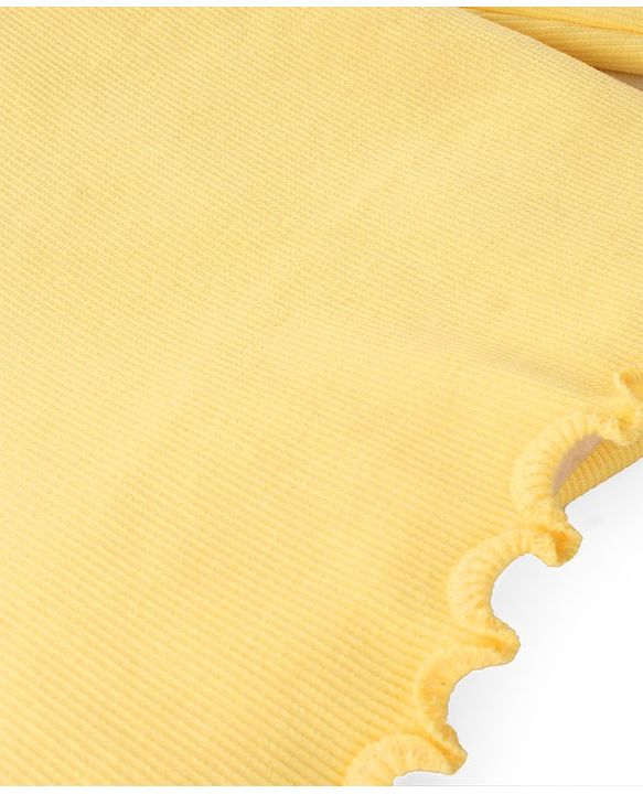 Babyhug Cotton Knit Full Sleeves Solid Colour Skivi T-Shirt- Yellow