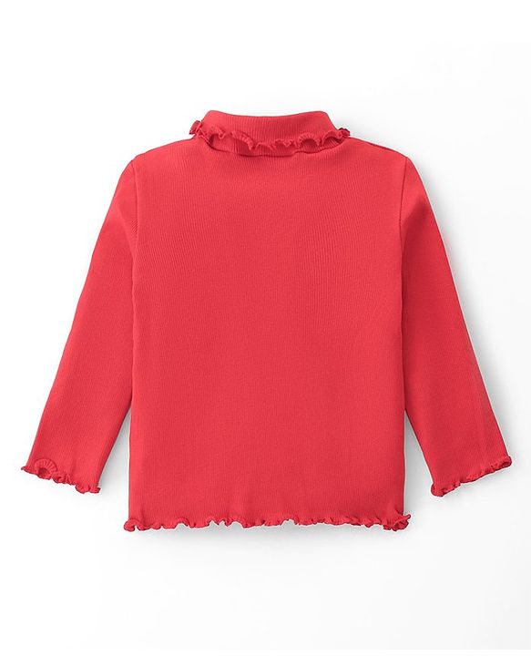 Babyhug Cotton Knit Full Sleeves Solid Colour Skivi T-Shirt- Red
