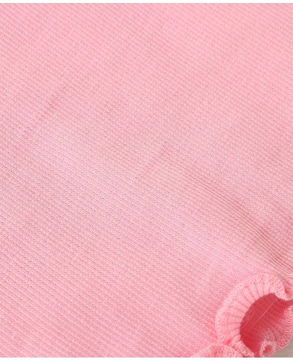 Babyhug Cotton Knit Full Sleeves Turtle Neck Solid Color Skivi Top-Pink