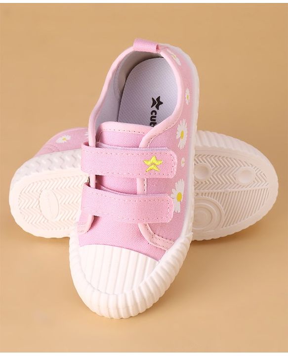 Cute Walk by Babyhug Casual Shoes with Velcro Closure Floral Print - Pink