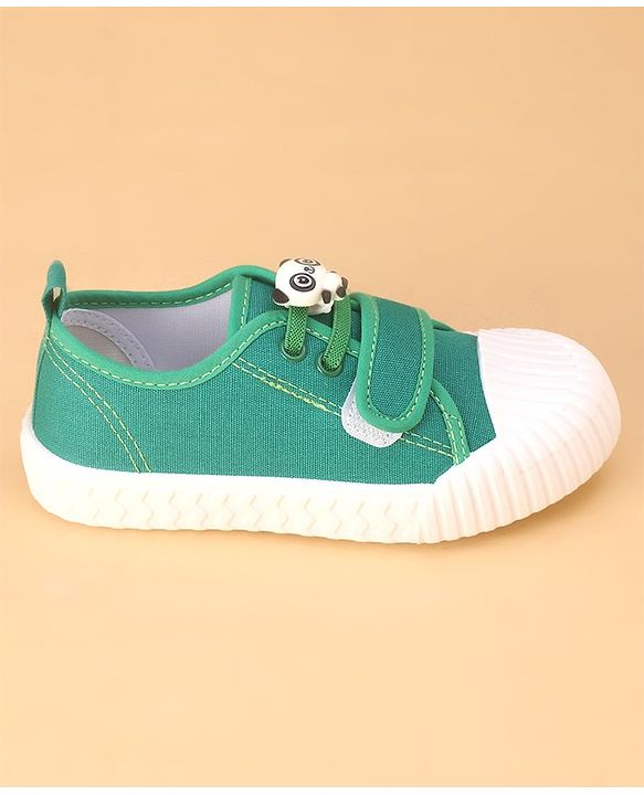 Cute Walk by Babyhug Casual Shoes with Velcro Closure Panda Applique - Green