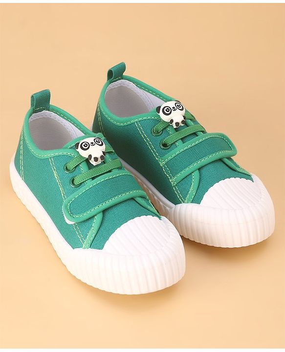 Cute Walk by Babyhug Casual Shoes with Velcro Closure Panda Applique - Green
