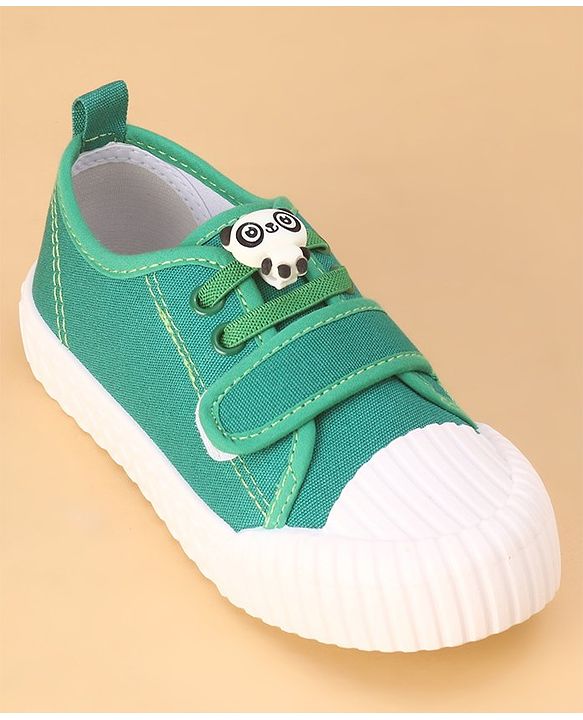 Cute Walk by Babyhug Casual Shoes with Velcro Closure Panda Applique - Green