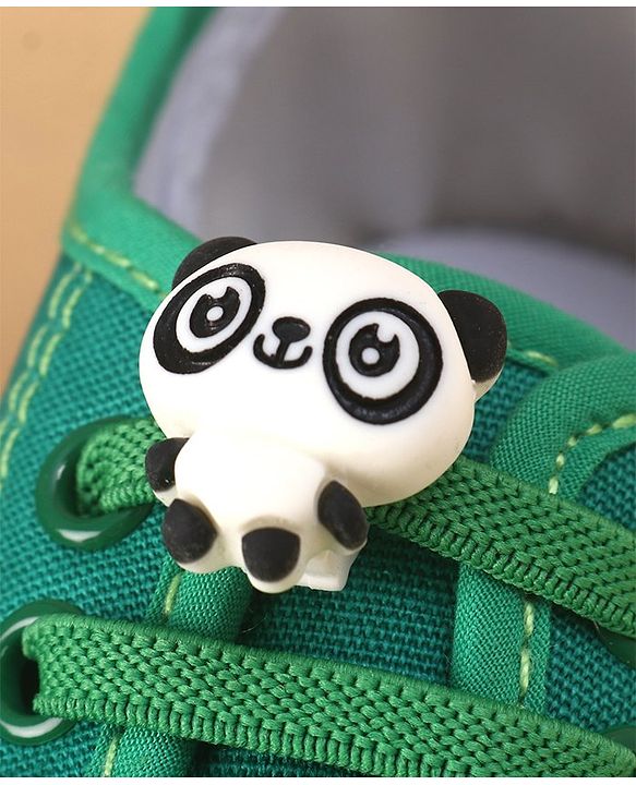 Cute Walk by Babyhug Casual Shoes with Velcro Closure Panda Applique - Green