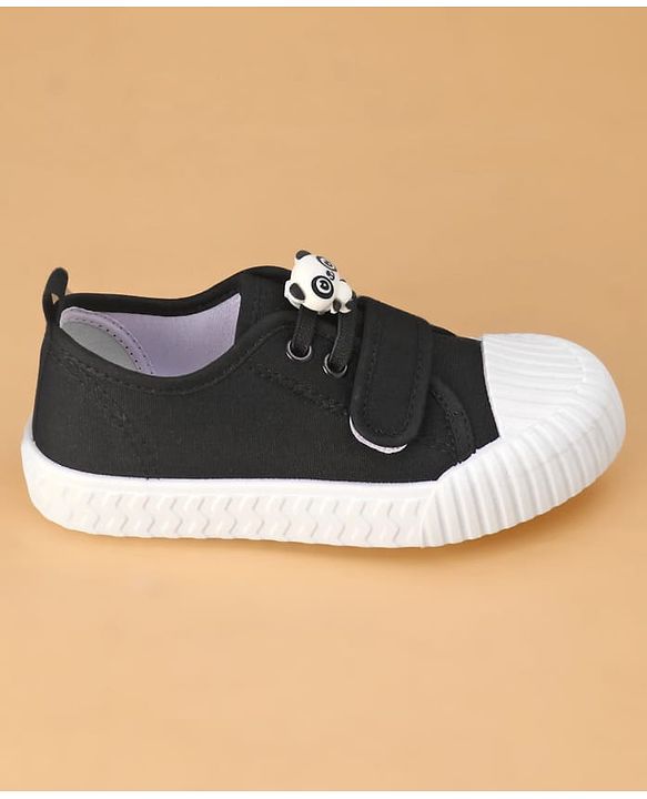 Cute Walk by Babyhug Casual Shoes with Velcro Closure Panda Applique - Black