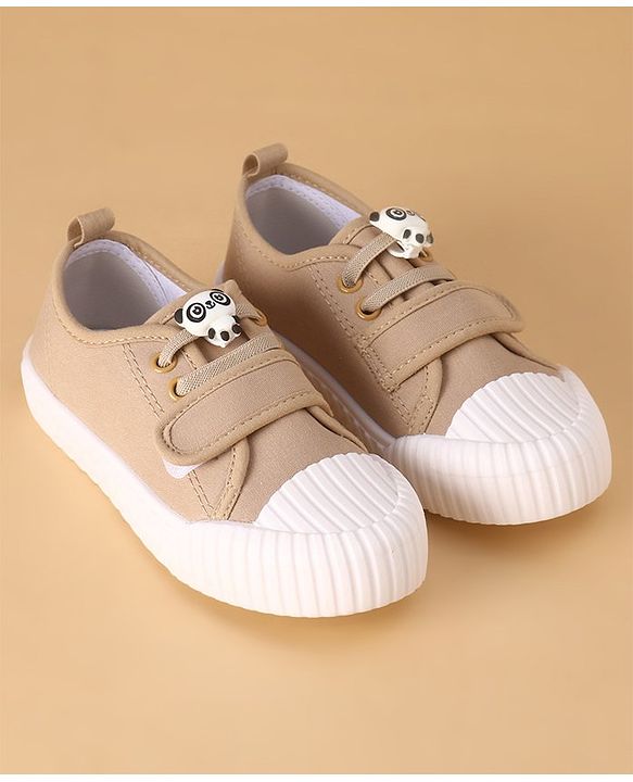 Cute Walk by Babyhug Casual Shoes with Velcro Closure Panda Applique - Black