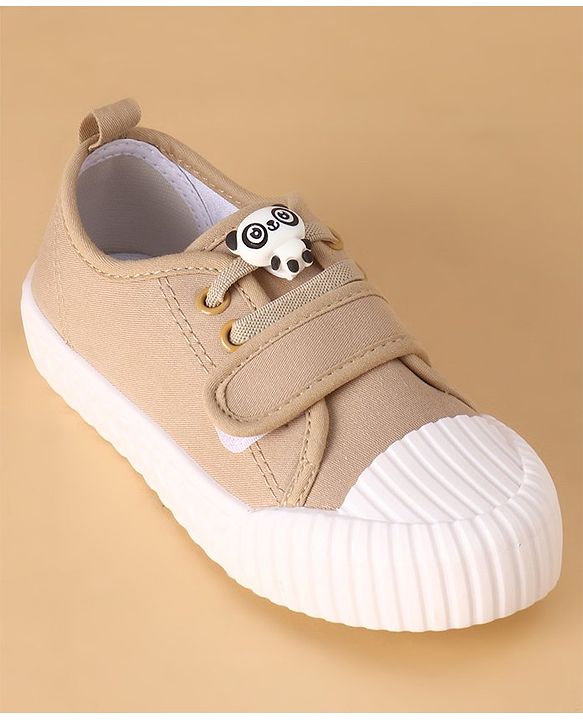 Cute Walk by Babyhug Casual Shoes with Velcro Closure Panda Applique - Black