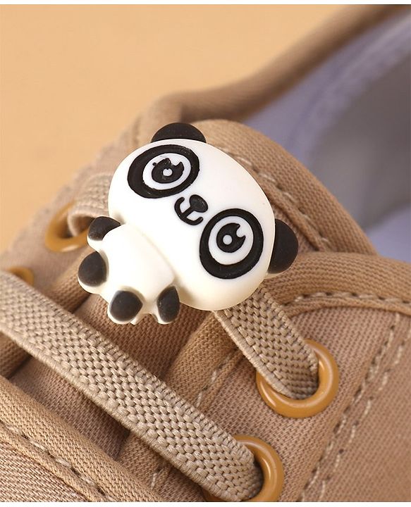 Cute Walk by Babyhug Casual Shoes with Velcro Closure Panda Applique - Black