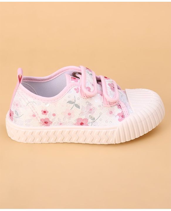 Cute Walk by Babyhug Casual Shoes with Velcro Closure Floral Print - Pink