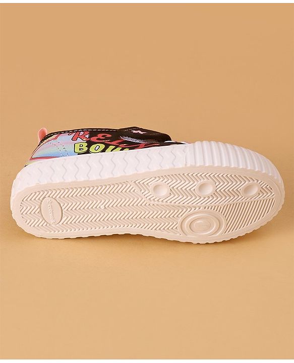 Cute Walk by Babyhug Casual Shoes with Velcro Closure Text Design - Black