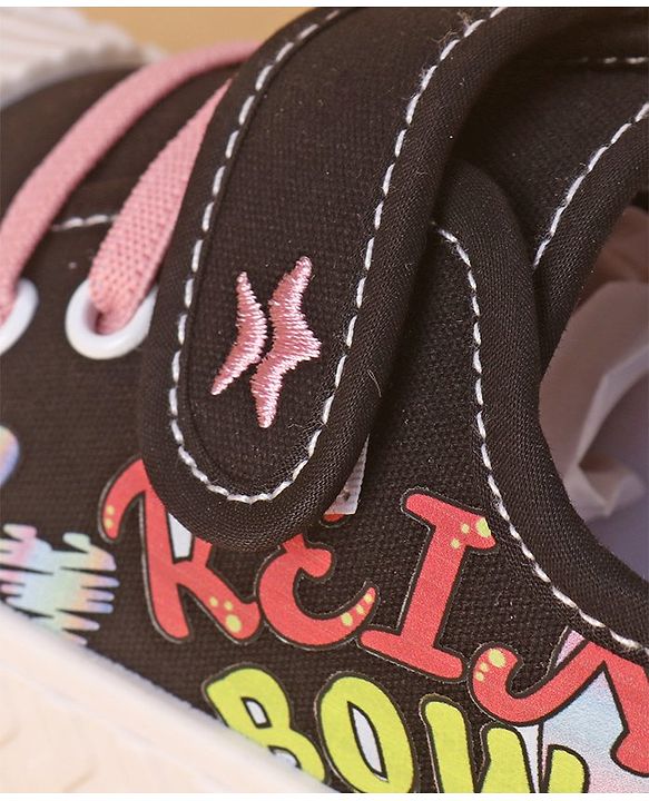 Cute Walk by Babyhug Casual Shoes with Velcro Closure Text Design - Black