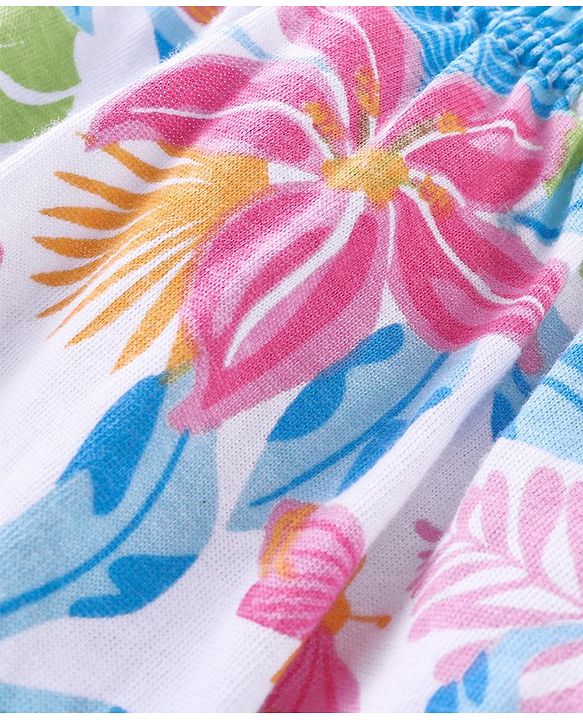Babyhug 100% Cotton Knit Antibacterial Bloomers with Floral & Polka Dots Print  Pack of 3 - Pink Yellow & White