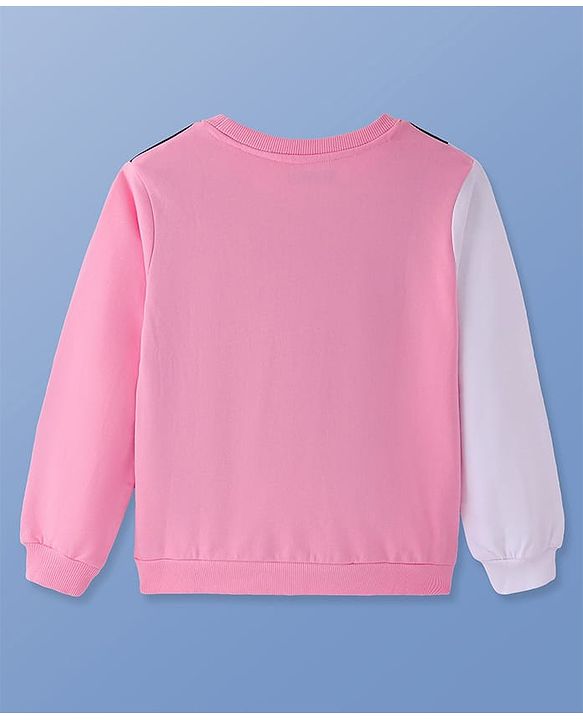 Pine Kids Cotton Knit Full Sleeves Sweatshirt with Anime Print - Pink