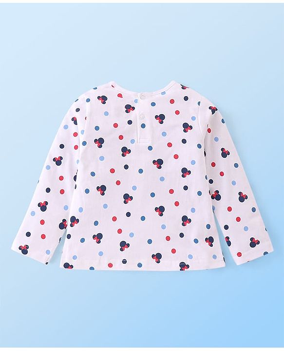 Babyhug Disney Single Jersey Knit Full Sleeves T-Shirt & Frock with Minnie Mouse Graphics - Red & White