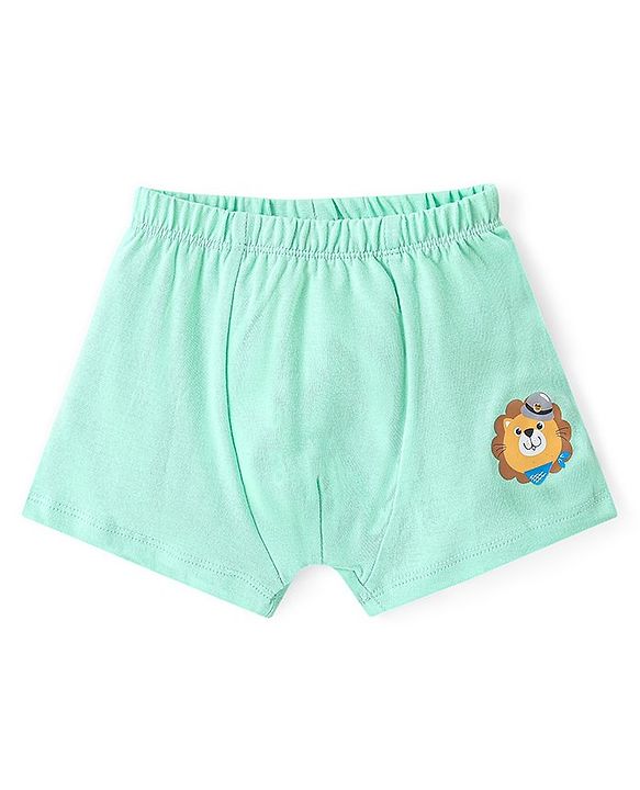 Babyhug 100% Cotton Knit Antibacterial Trunks Lion & Tiger Print Pack of 5 - Multicolour
