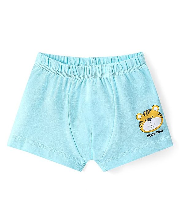 Babyhug 100% Cotton Knit Antibacterial Trunks Lion & Tiger Print Pack of 5 - Multicolour
