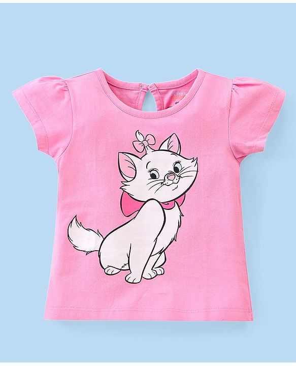 Babyhug Disney Cotton Knit Half Sleeves Tops with Aristocats Marie Graphics Pack Of 3 - Multicolour