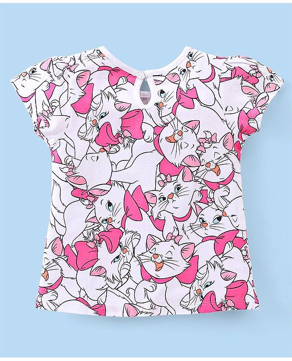 Babyhug Disney Cotton Knit Half Sleeves Tops with Aristocats Marie Graphics Pack Of 3 - Multicolour