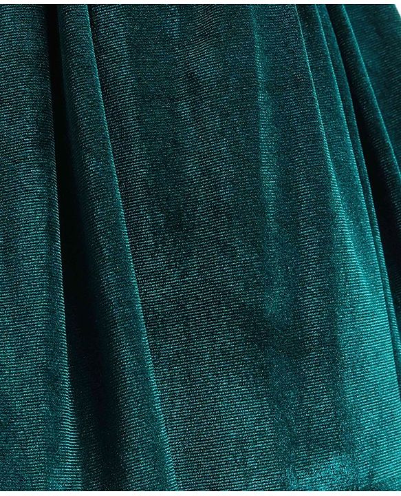Babyhug Velvet Woven Full Sleeves Fit & Flared Party Frock with Floral Applique - Green