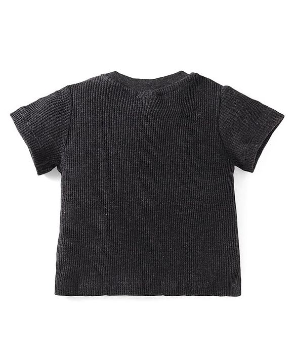Babyhug Half Sleeves Car Printed T- Shirt & Shorts Set - Grey