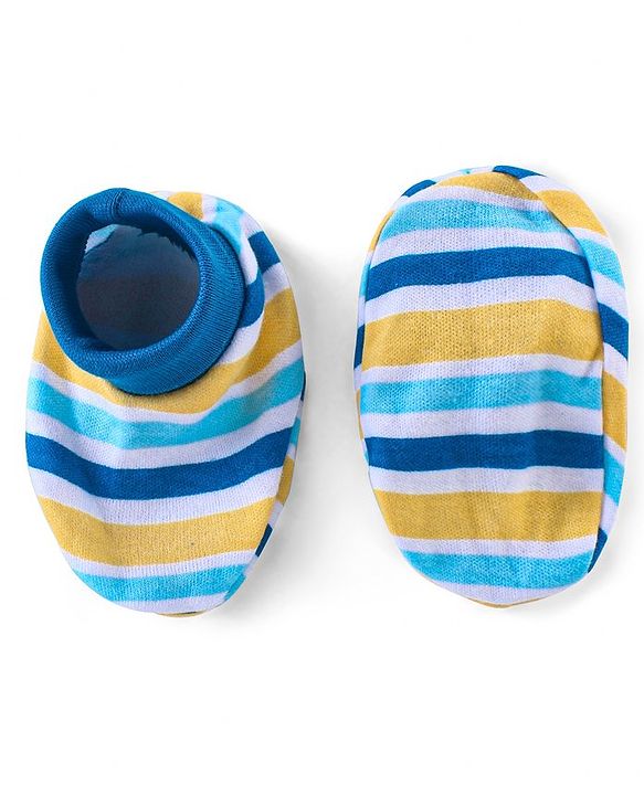 Babyhug 100% Cotton Full Sleeves Onesies with Leggings and Cap Mittens Booties Lion Print - Blue