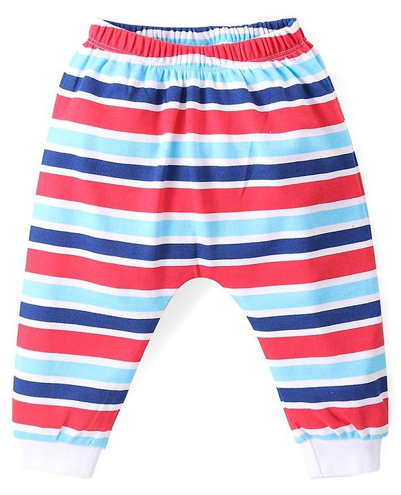 Babyhug 100% Cotton Knit Full Sleeves Teddy Printed Onesie with Leggings Cap Mitten & Booties - Multicolour