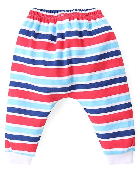 Babyhug 100% Cotton Knit Full Sleeves Teddy Printed Onesie with Leggings Cap Mitten & Booties - Multicolour