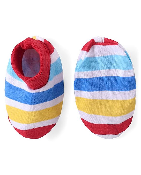 Babyhug 100% Cotton Knit Full Sleeves Onesie with Leggings Cap Mitten & Booties Snowman Printed - Multicolour