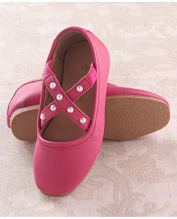 Cute Walk by Babyhug Slip On Ballerinas with Pear Detailing -  Dark Pink