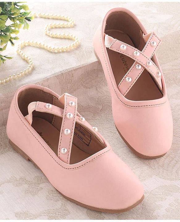 Cute Walk by Babyhug Slip On Ballerinas with Pear Detailing -  Dark Pink