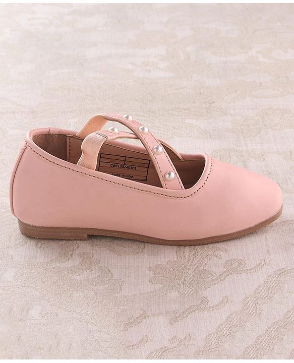 Cute Walk by Babyhug Slip On Ballerinas with Pear Detailing -  Dark Pink