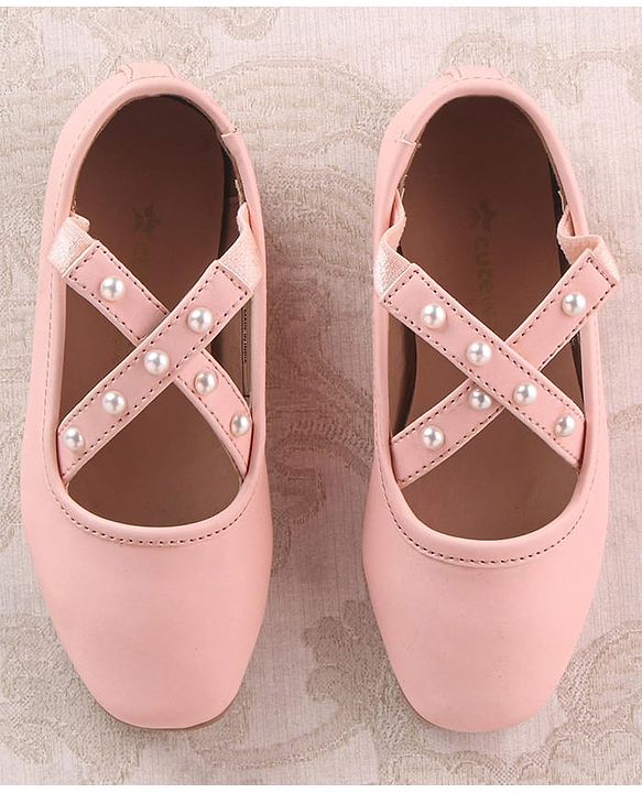 Cute Walk by Babyhug Slip On Ballerinas with Pear Detailing -  Dark Pink