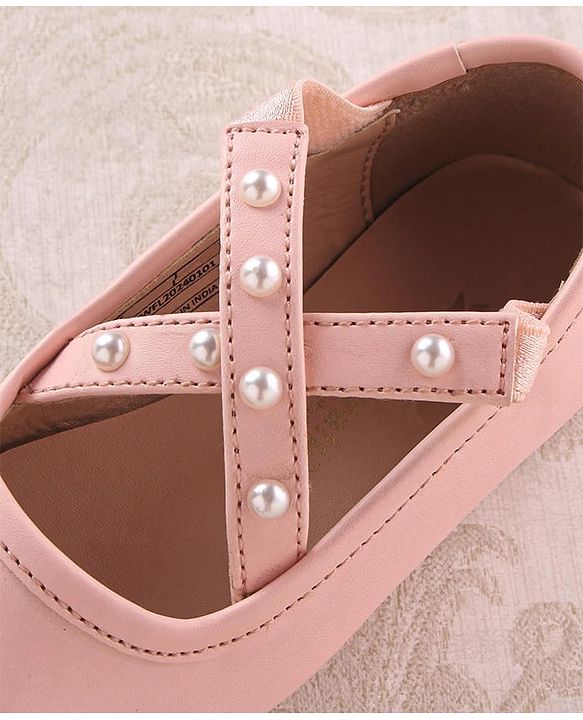 Cute Walk by Babyhug Slip On Ballerinas with Pear Detailing -  Dark Pink