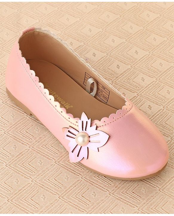 Cute Walk by Babyhug Slip On Ballerina With Pearl Applique -Pink
