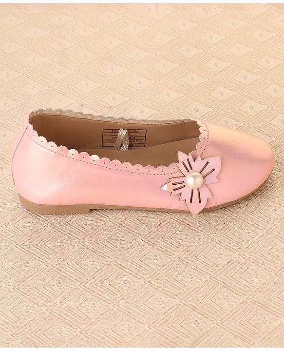 Cute Walk by Babyhug Slip On Ballerina With Pearl Applique -Pink