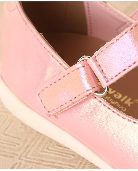Cute Walk by Babyhug Ballerinas With Velcro Closure & Butterfly Applique - Pink