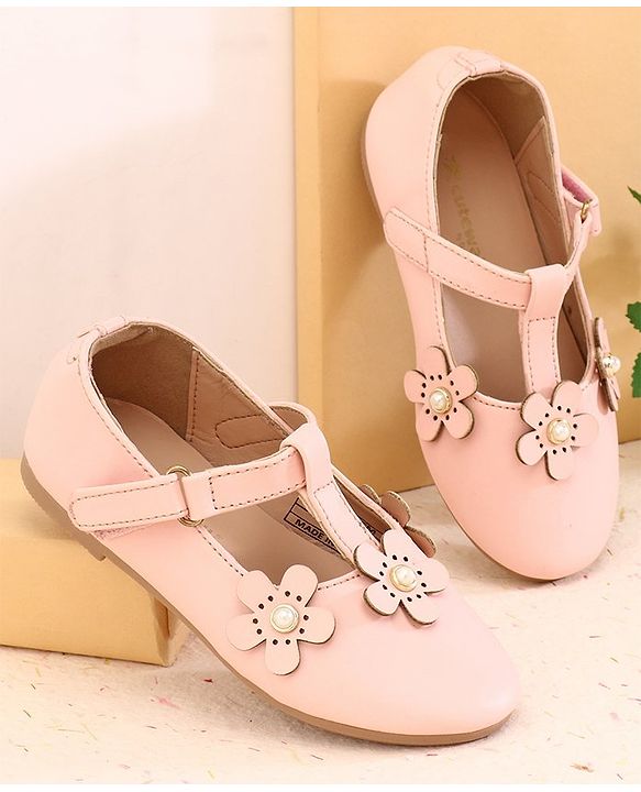 Cute Walk by Babyhug Ballerinas With Floral Applique - Pink